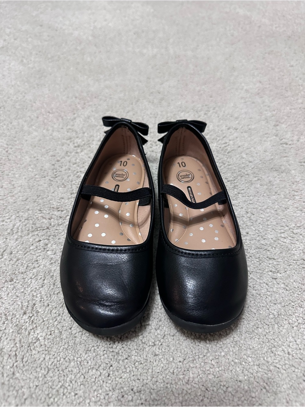 wonder nation Black Girls Mary Jane Flats with Heel Bow